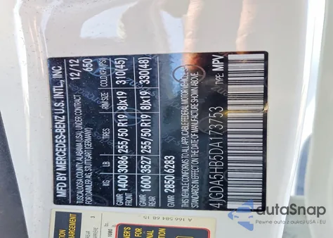 2013 Mercedes-Benz Ml 350 4Matic z USA, uszkodzony, nr VIN 4JGDA5HB5DA173753